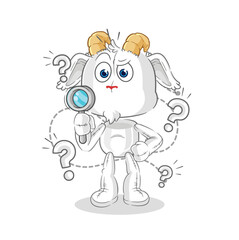mountain goat searching illustration. character vector