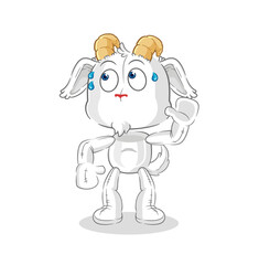 mountain goat eavesdropping vector. cartoon character