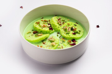 Pista Bread Rasmalai is the tweaked version of traditional Ras malai using bread slices