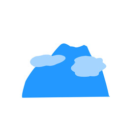 Obraz premium Abstract Hand Drawn Mountain with Cloud