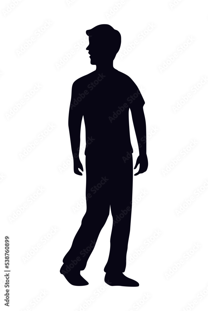 Sticker young man silhouette style