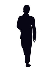 front man walking silhouette style