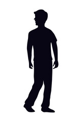 young man silhouette style