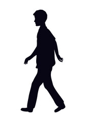 young boy walking silhouette