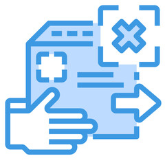 cancle blue outline icon