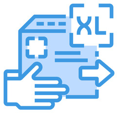 large blue outline icon