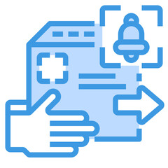 notification blue outline icon