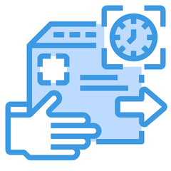 time blue outline icon