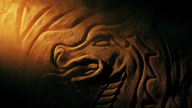 Dragon Stone Art In Sun Beam