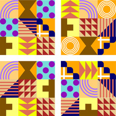 Abstract Geometric pattern background set