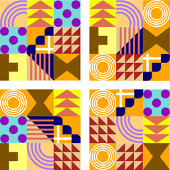 Abstract Geometric pattern background set