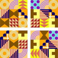 Abstract Geometric pattern background set