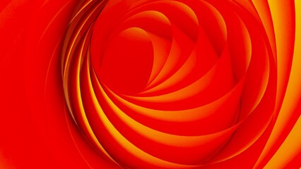 Orange-Yellow Gradational Mathematical Geometric Cylinder under White Spot Lighting Background. Conceptual 3D CG of technological innovations, strategies and revolutions.