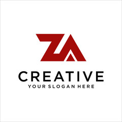 Fototapeta premium AZ, ZA Letter Logo Design Template