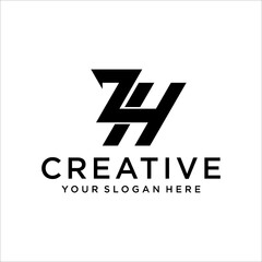 Fototapeta premium ZE Z E Letter Logo Design in Black Colors. Creative Modern Letters Vector Icon Logo Illustration.