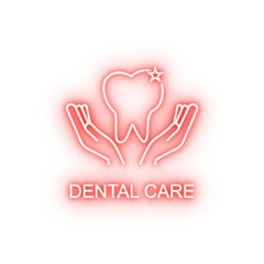 dental care line neon icon