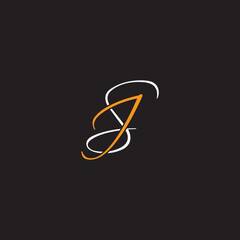 JS letter signature vintage retro modern logo