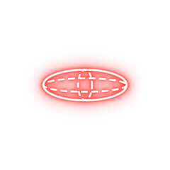 oval with poles neon icon