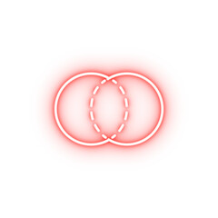 Naklejka premium intersecting circles neon icon