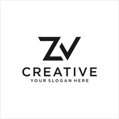 ZV Letter Logo Design Template