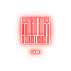 piano keys neon icon