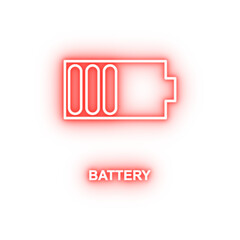 half battery sign neon icon