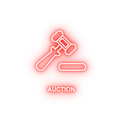 auction neon icon