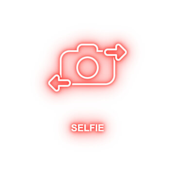 selfie neon icon