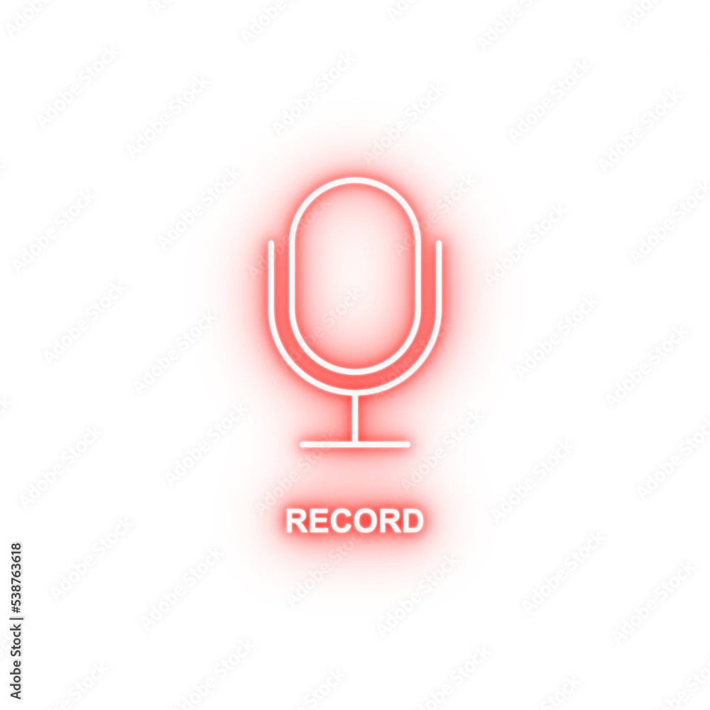 Sticker record sign neon icon