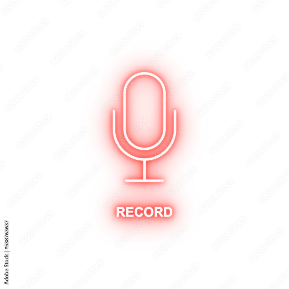 Sticker record sign neon icon