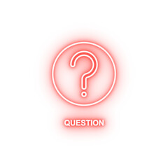 question in round neon icon