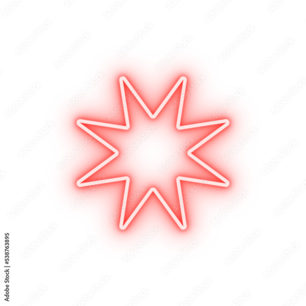 Canvas Prints eight-pointed star line neon icon