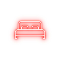 double bed neon icon