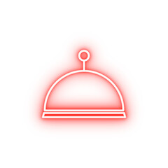 restaurant tray neon icon
