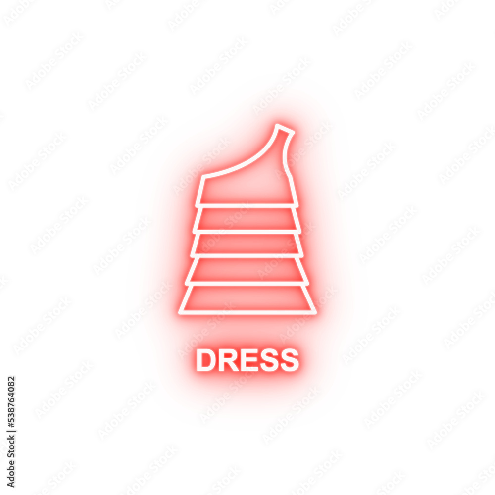 Poster dress neon icon