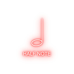 Half note neon icon