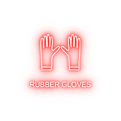 Obraz premium rubber gloves neon icon