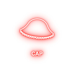 woman's hat neon icon