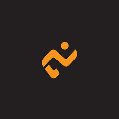 Run logo design modern creative icon letter