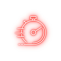 accelerated stopwatch neon icon