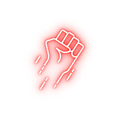 flying fist neon icon