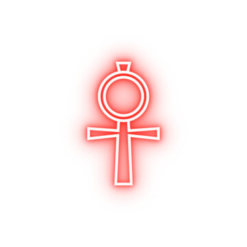 recommend clip art: Egyptian cross outline neon icon