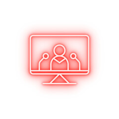 a man speaks in a TV neon icon