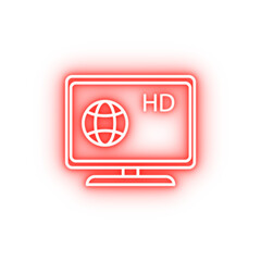 news channel on TV neon icon