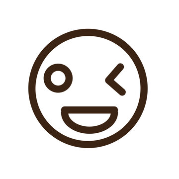 recommend clip art: laugh smile wink outline icon