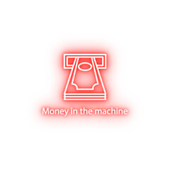 money in ATM neon icon