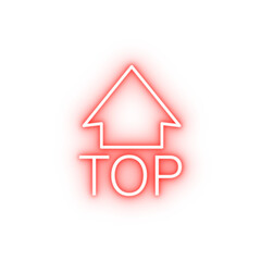 top arrow sign outline neon icon