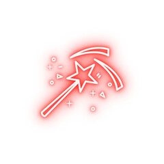 Magic wand dusk style neon icon