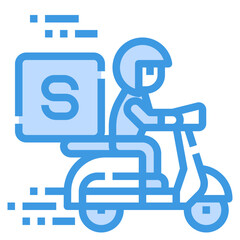 small blue outline icon