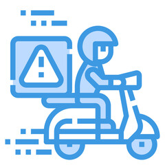 warning blue outline icon